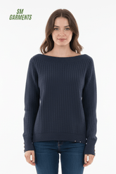 WOMENS BASIC BLUE SWEATER - Smgarment's